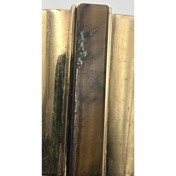 Ann Taylor Chunky Distressed Gold Metal Bar Cuff Bracelet - Picture 3 of 7